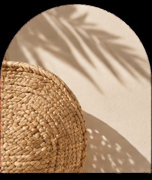 Vannerie tressée dans une ombre de feuillage